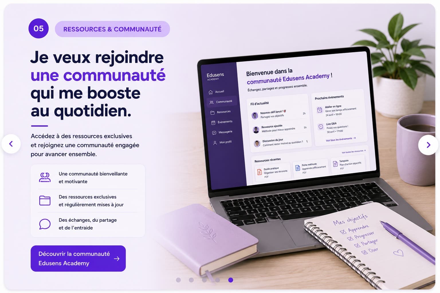 Rejoindre la communauté Edusens Academy - ressources & entraide